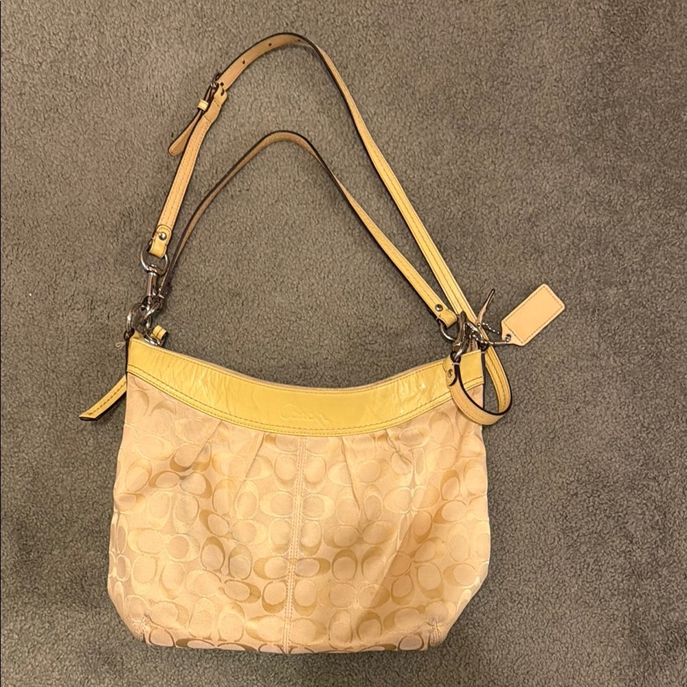 Coach Tan and Yellow Women's Bag